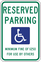 Click here to view larger image R7-8NV Nevada State Handicap Reserved Parking Sign - 12x18 - Reflective rust-free heavy-gauge (.063) aluminum handicapped parking signs