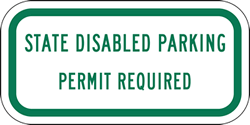 Click here to view larger image Washington State Disabled Parking Permit Required Sign - 12x6