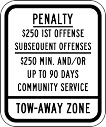 Click here to view larger image New Jersey State Supplemental Handicap Parking Penalty Sign 10x12 Reflective rust-free heavy-gauge (.063) Handicapped Parking Signs