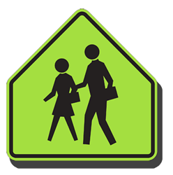School Zone Warning Signs on Sale: S1-1 School Children Pedestrian Warning Signs - 30x30 - Official Diamond Grade (DG3) Florescent Yellow-Green Reflective School Signs
