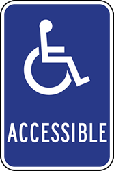 Reflective Federal Wheelchair Accessible Guide Signs - 12x18 - Reflective Rust-Free Heavy Gauge Aluminum