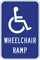 Click here to view larger image Reflective Aluminum Wheelchair Accessible Ramp Signs - 12x18 - Reflective Rust-Free Heavy Gauge Aluminum ADA Access Signs