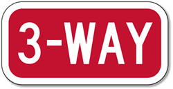 R1-3 3-WAY STOP Sign Plaque - Engineer Grade Prismatic Reflective Sheeting on Rust-Free Heavy Gauge Aluminum