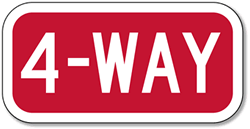 Click here to view larger image Buy R1-3 4-WAY STOP Plaque - 12x6 - Engineer Grade Prismatic Reflective Sheeting on Rust-Free Heavy Gauge Aluminum