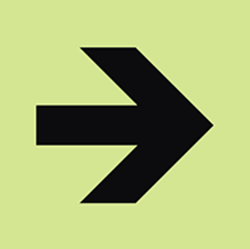 ADA Compliant Luminous Right or Left Arrow Signs - 5x5