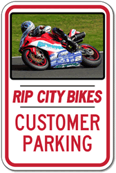 Click here to view larger image FULL COLOR 12x18 Custom Parking Signs - Constructed with Reflective Rust-Free Heavy Gauge Aluminum and Rated for at least 7 Years of No-Fade Outdoor Service