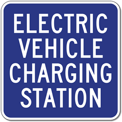 Click here to view larger image 12X12 Electric Vehicle Charging Station Signs - 18x18- Reflective Rust-Free Heavy Gauge Aluminum Electric Vehicle Station Signs