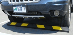 Recycled Rubber Parking Lot Wheel Stops - Mounting Hardware Included