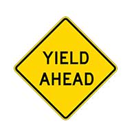 YIELD Ahead Text Signs - 30x30- Regulation MUTCD Compliant Reflective YIELD Ahead Signs on Rust-Free Heavy Gauge Aluminum.
