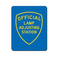 Official Lamp Adjusting Station Sign - Single-Faced - 24x30 - Reflective, heavy-gauge aluminum Lamp  Adjusting Station sign