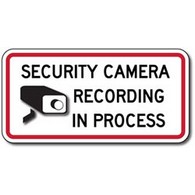 Security Camera Recording In Process Signs - 12x6 - Reflective aluminum Video Security Signs