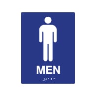 ADA Compliant Mens Restroom Wall Signs with Tactile Text Braille - 6x8