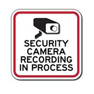 Security Camera Recording In Process Signs - 12x12 - Reflective aluminum Video Security Signs