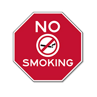 No Smoking STOP Sign - 12x12 - Reflective rust-free aluminum No Smoking Signs suitable for indoor display and rugged enough to use outdoors for many years