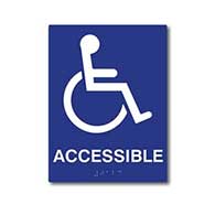 ADA Compliant Accessible Symbol Sign with Tactile Text and Grade 2 Braille - 6x8