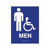 ADA Compliant Accessible Mens Restroom Wall Signs - 6x8