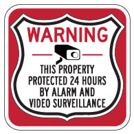 This Property Protected 24 Hours Shield Sign 18x18