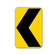 W1-8L - Left Chevron Object Marker Warning Sign-12x18- Official MUTCD Reflective Rust-Free Heavy Gauge Aluminum Road Signs
