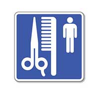 Barber Shop Symbol Sign - 8x8- Non-Reflective Rust-Free .050 Gauge Aluminum Symbol Sign for Barber Shops