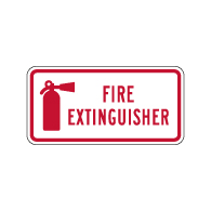 Fire Extinguisher Symbol with Text Sign - 12x6 - Reflective rust-free heavy-gauge aluminum Fire Extinguisher Location Signs