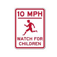 Choose the Speed Limit and Colors you Want for this Watch For Children Sign - 18x24- Reflective rust-free heavy gauge aluminum Slow Down and Children At Play signs