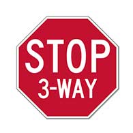 Intersection STOP Sign - 18x18 - Choice of 2, 3, 4 or All Way