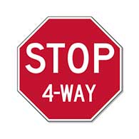 Intersection STOP Sign - 24x24 - Choice of 2, 3, 4 or All Way