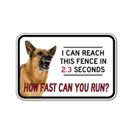 Buy No Trespassing Guard Dog Door Signs - 18x12 - Full-Color Reflective Rust-Free Aluminum Guard Dog Signs