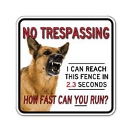 Buy No Trespassing Guard Dog Door Signs - 18x18 - Full-Color Reflective Rust-Free Aluminum Guard Dog Signs