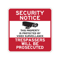 Property Protected By Video Surveillance Sign - 30x30