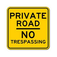 Private Road No Trespassing Warning Signs - 30x30 - Reflective Rust-Free Heavy Gauge Aluminum Private Property Signs