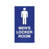 ADA Mens Locker Room Sign with Male Pictogram, Tactile Text and Grade 2 Braille - 11x6