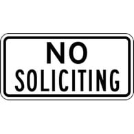 Buy Private Property No Soliciting Door Signs - 12x6