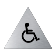 ADA Mens Restroom Door Sign with Wheelchair Symbol - 12x12 - Brushed aluminum is an attractive alternative to plastic ADA signs