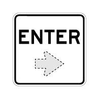 Enter Sign with Choice of Arrow Direction - 18x18 Size Good for Outdoor and Parking Lot Uses - Engineer Grad Reflective Heavy Gauge Aluminum Exit Sign from STOPSignaAndMore.com