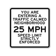 Traffic Calmed Neighborhood Speed Limit Sign - 30x30