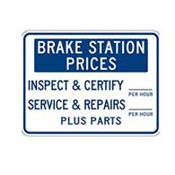 Brake Station Price Sign - 24x18