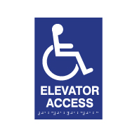 ADA Compliant Elevator Access Signs with Tactile Text and Grade 2 Braille - 6x9