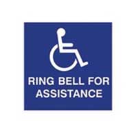 ADA Ring Bell For Assistance Signs (No Braille) - 10x10
