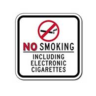 No Smoking Including Electronic Cigarettes Sign - 12x12 - Non-reflective