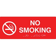 ADA Compliant No Smoking Signs with Tactile Text and Grade 2 Braille - 10x4