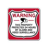 This Property Protected 24 Hours Shield Sign 12x12