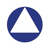 ADA Compliant Gender Neutral Door Sign - 12x12 with white triangle on blue background, universally accessible.