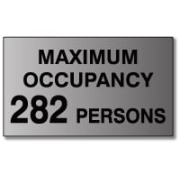 ADA Maximum Occupancy Room Signs with Tactile Text - 12x7 - Brushed Aluminum - Available at STOPSignsAndMore.com