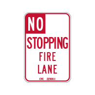 MUTCD Compliant R26F California No Stopping Fire Lane Signs - 12x18 - Made with Engineer Grade Reflective Sheeting & Rust-Free Heavy Gauge Durable Aluminum at STOPSignsAndMore