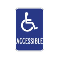 ADA Disabled Access Entrance Sign with ISA Symbol - 12x18 - 3M Engineer Grade Reflective Rust-Free Heavy Gauge Aluminum ADA Access Signs