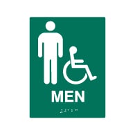 ADA Compliant Accessible Mens Restroom Wall Signs - 6x8 - Custom Colors Available