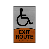 ADA Signature Series Exit Route Sign With Tactile Text and Grade 2 Braille - 6x10