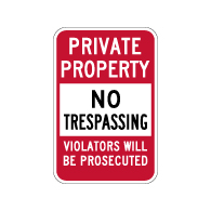 Private Property No Trespassing Sign - 12x18 - Reflective rust-free heavy-gauge aluminum No Trespassing Signs