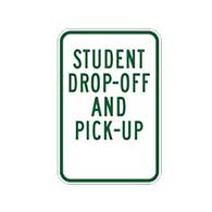 Student Drop-Off And Pick-Up Parking Sign 12x18 - Heavy-duty Rust-Free Aluminum School Parking Signs